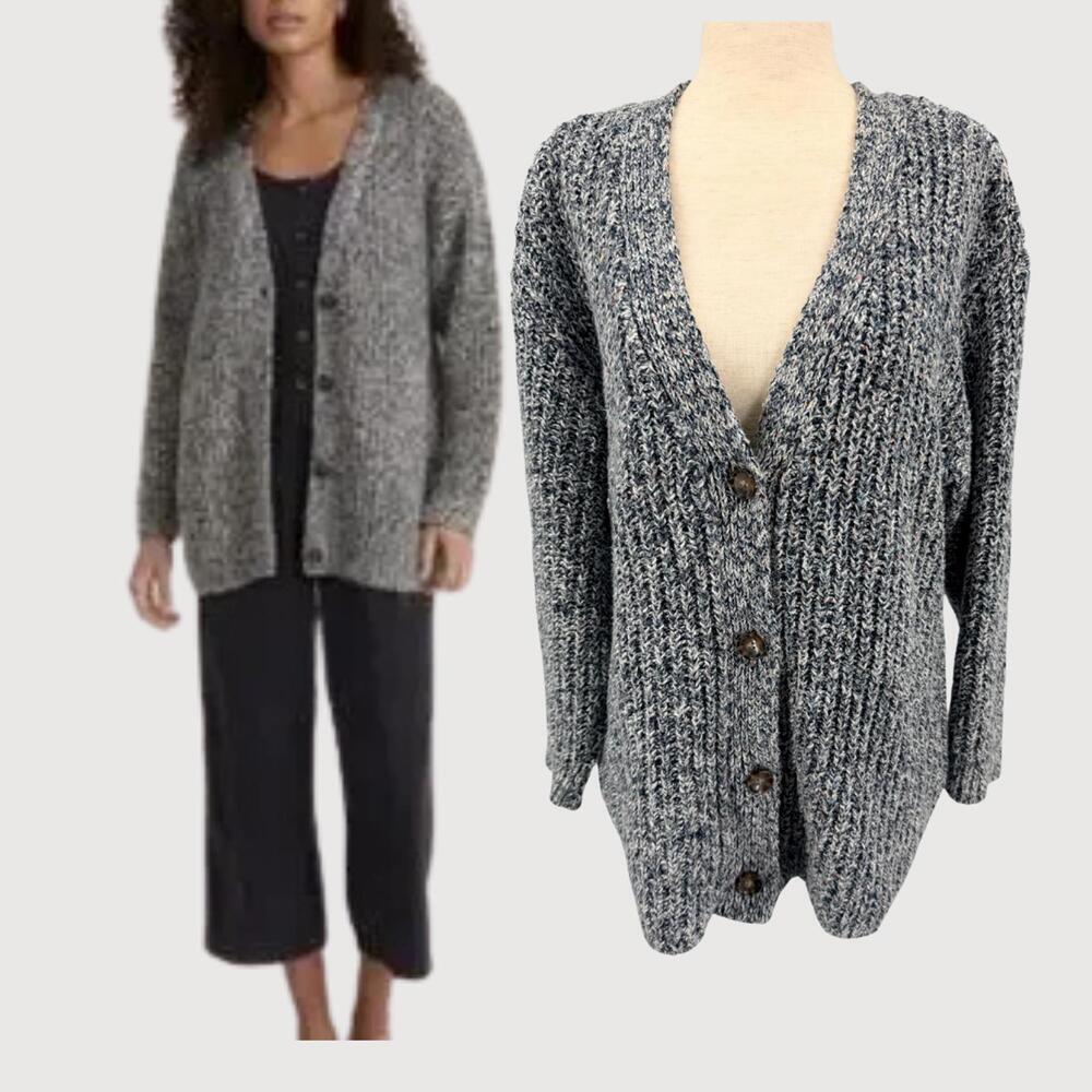 Marine Layer Quinn Chunky Cardigan Grey Marl S